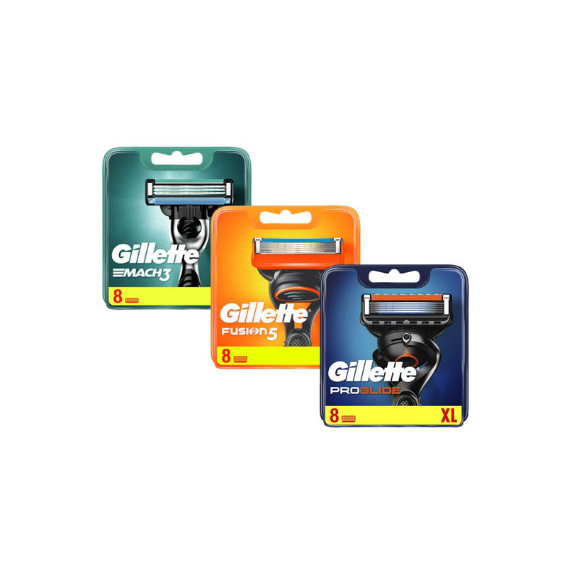 De 8 Stuks Gillete Scheermesjes zijn verkrijgbaar in Mach3, Fusion 5 of Proglide. De 8 Stuks Gillete Scheermesjes zijn verkrijgbaar in Mach3, Fusion 5 of Proglide.